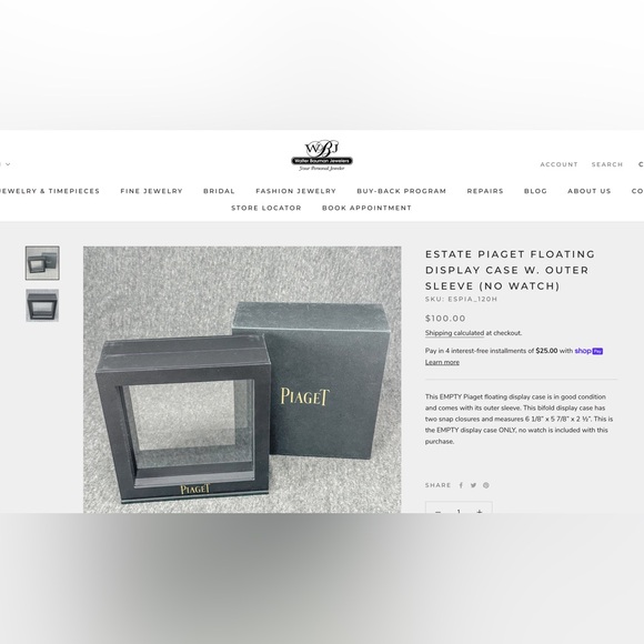 Piaget Floating Display Case, Outer Sleeve, Leather Insert And Logo Shopping Bag - Picture 16 of 16